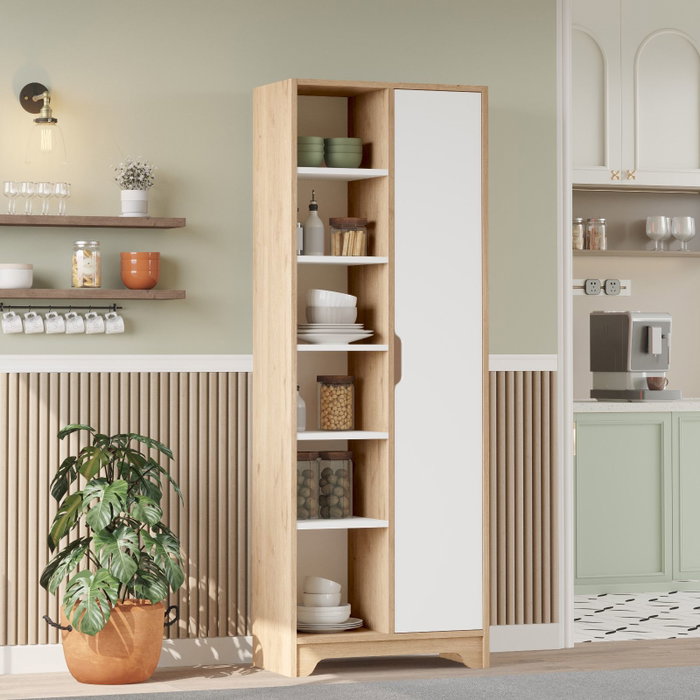 Hanah Home Armario Multiusos Roble y Blanco LIB2-SW